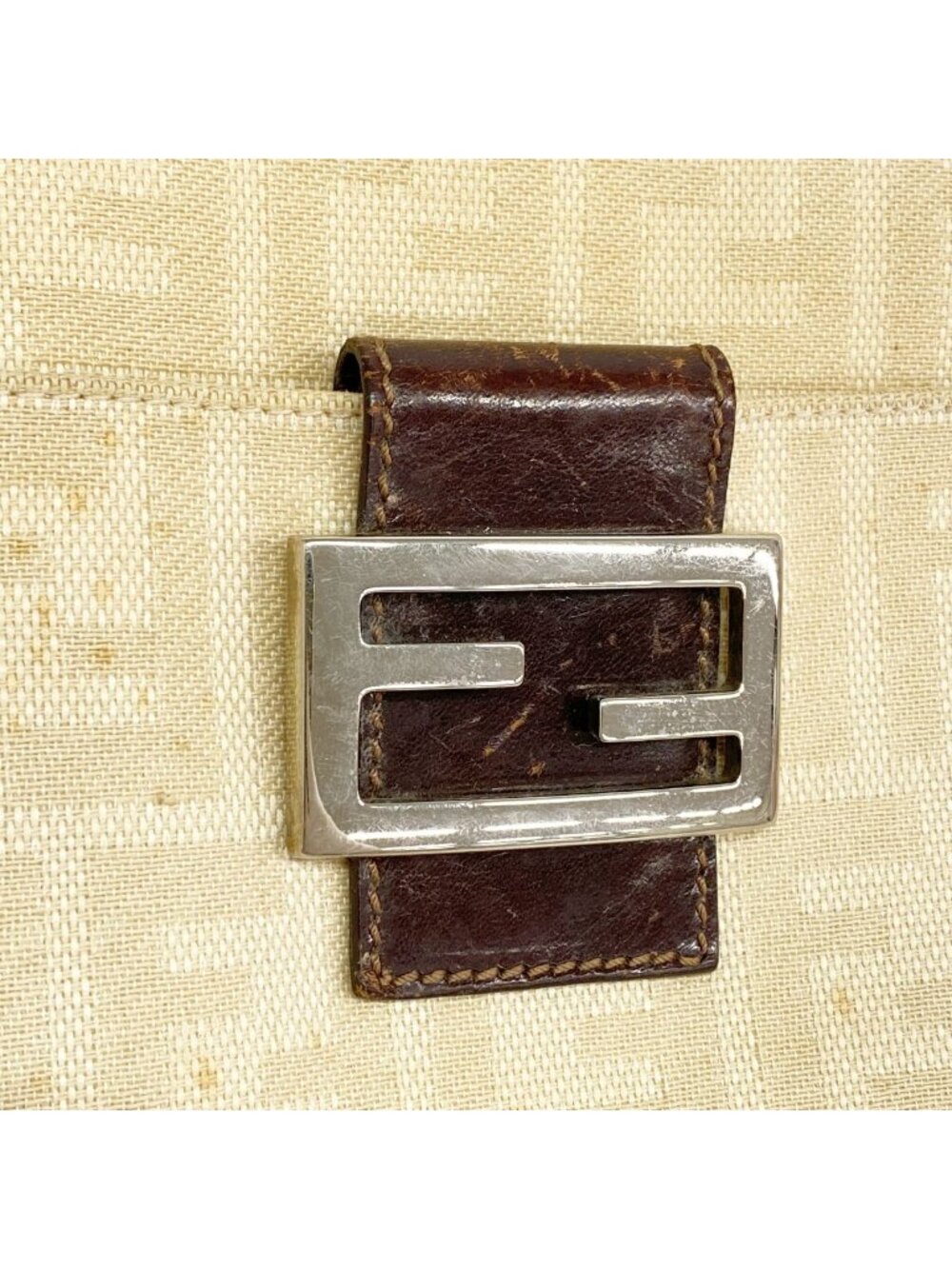 Fendi Shoulder Bag Zucca Canvas Beige Silver - Picture 8 of 10